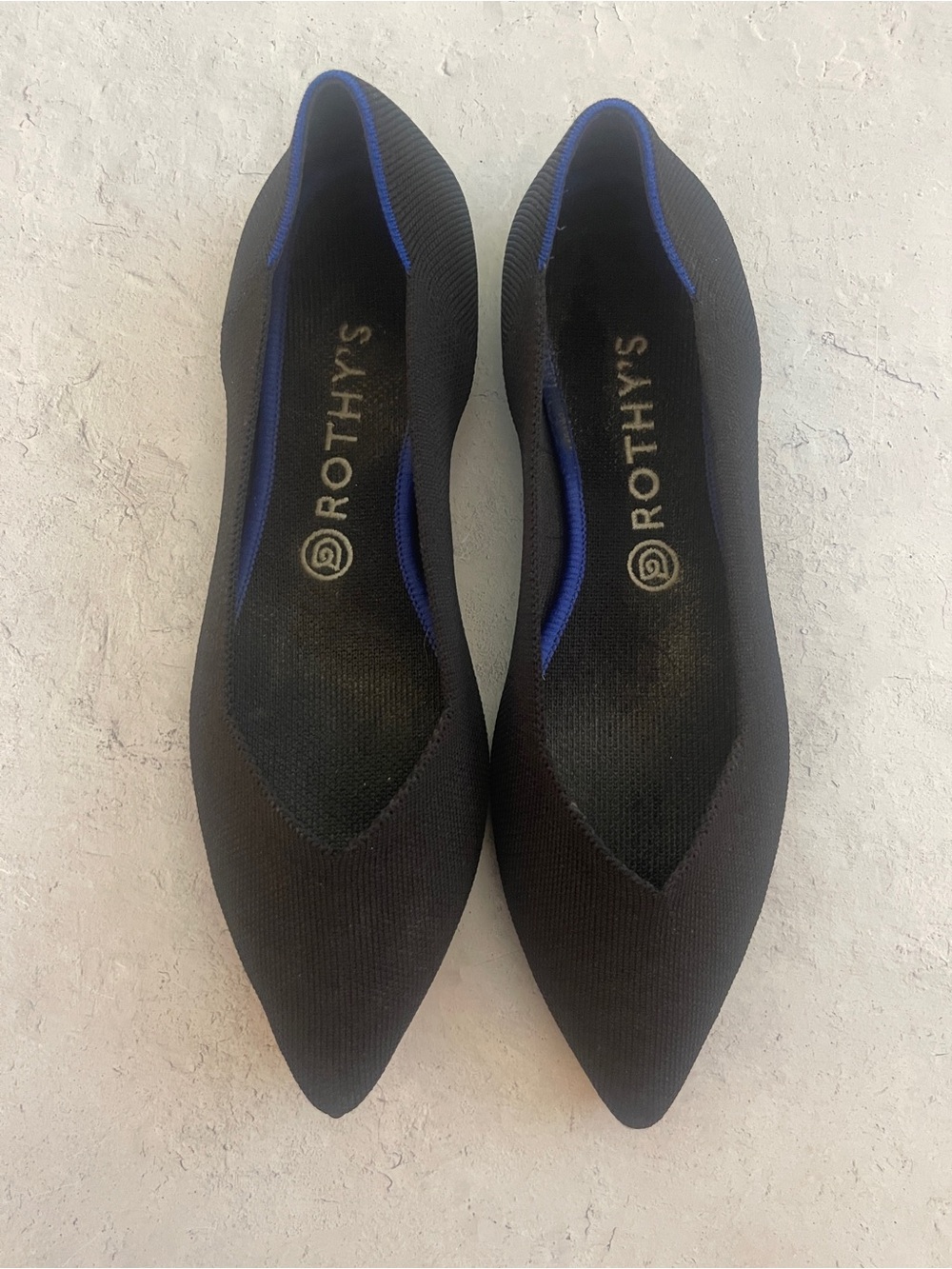 Rothy’s “The Point” Pointed-Toe Flats — Black | Size 10.5
